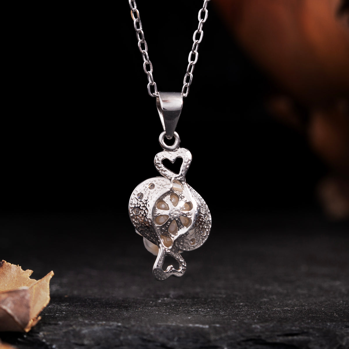 12 Zodiac Signs Pisces Pearl Skull CZ Necklace