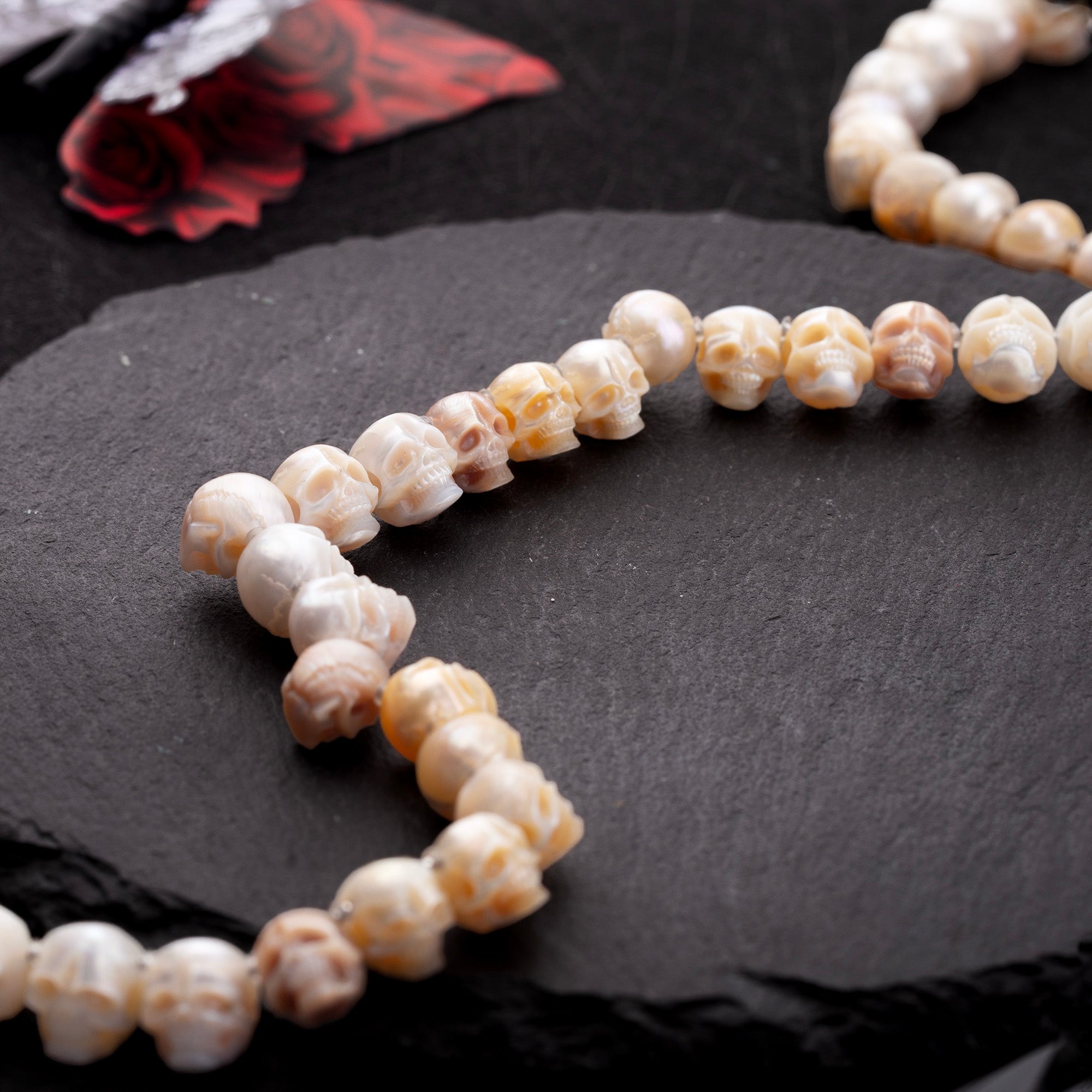 Silvia Pearl Skull Necklace