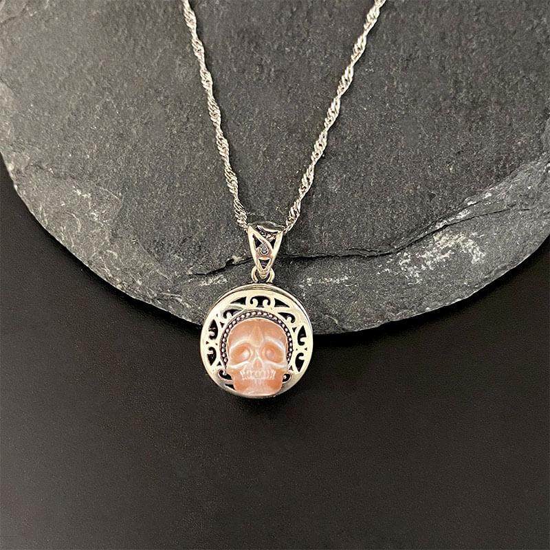 Belle Juri Pearl Skull Queen's Pillbox Locket Necklace