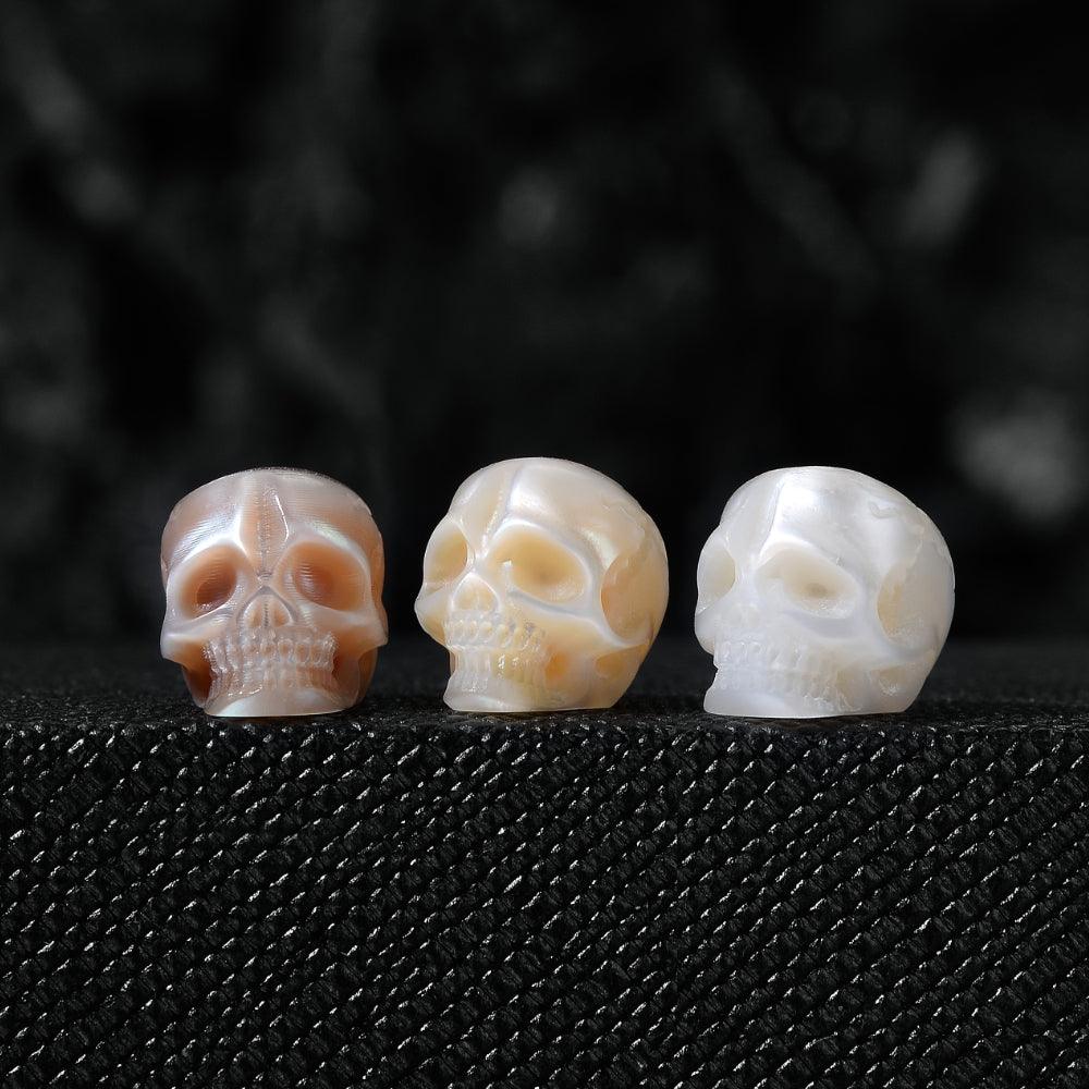 Belle Juri Real Pearl Carved Skull Bead
