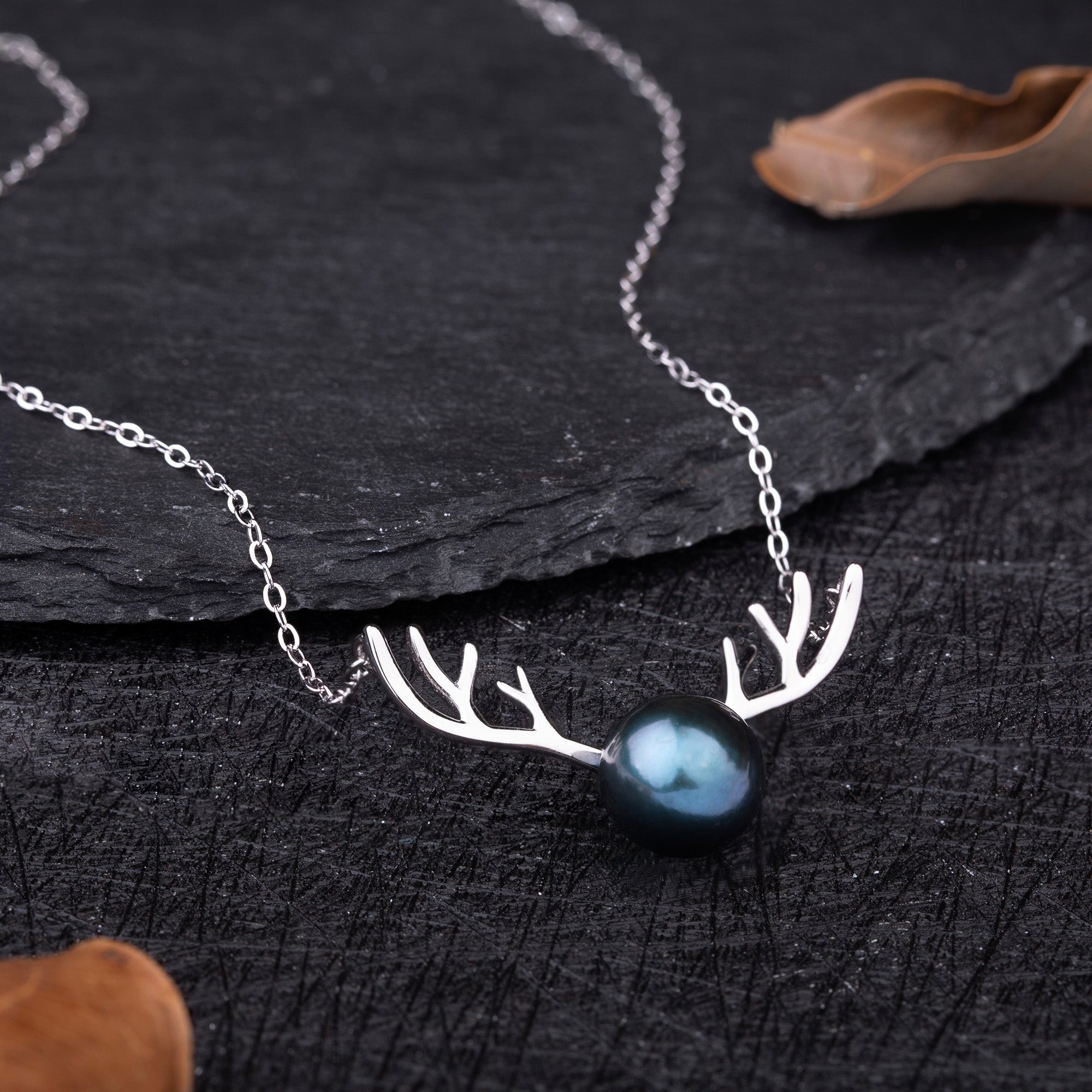 Reindeer Antler Tahitian Pearl Necklace
