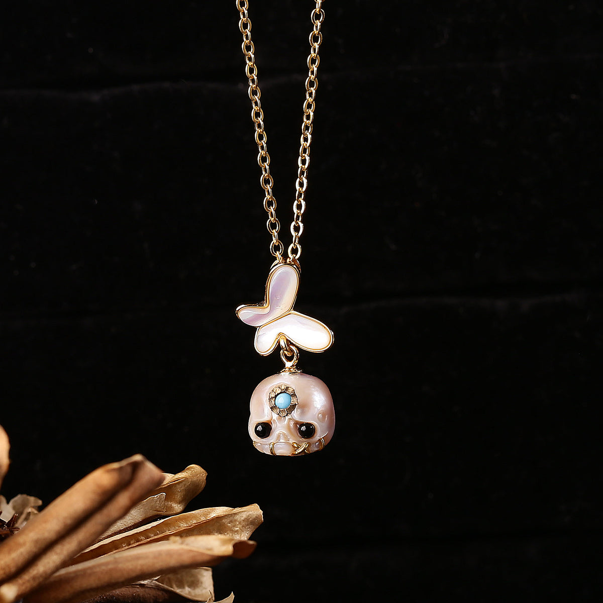 Collana del cranio perla del digata albero di Natale