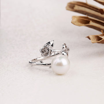 Rose Round Pearl Ring