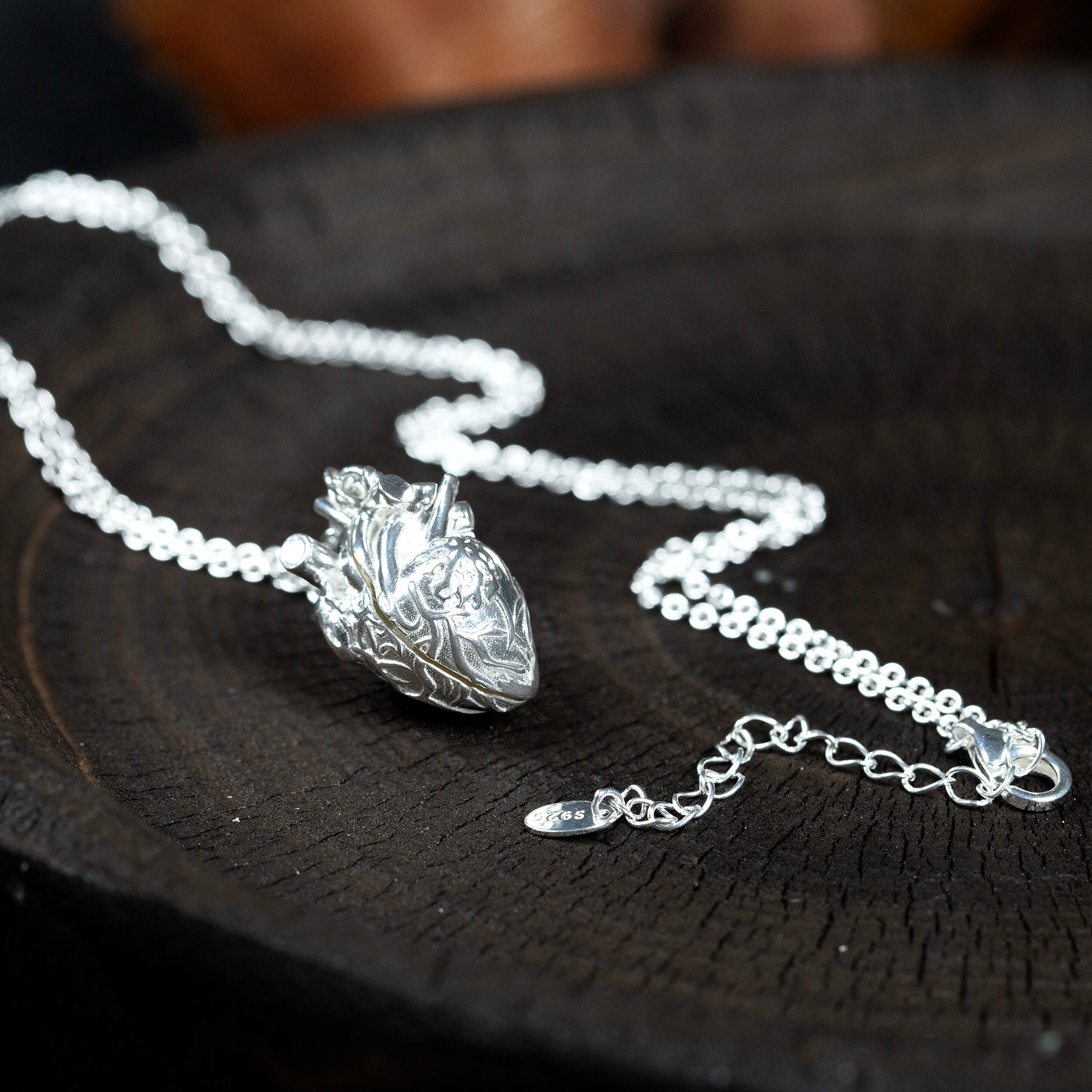 Soul in the Depths Openable Anatomical Heart Pearl Skull Necklace