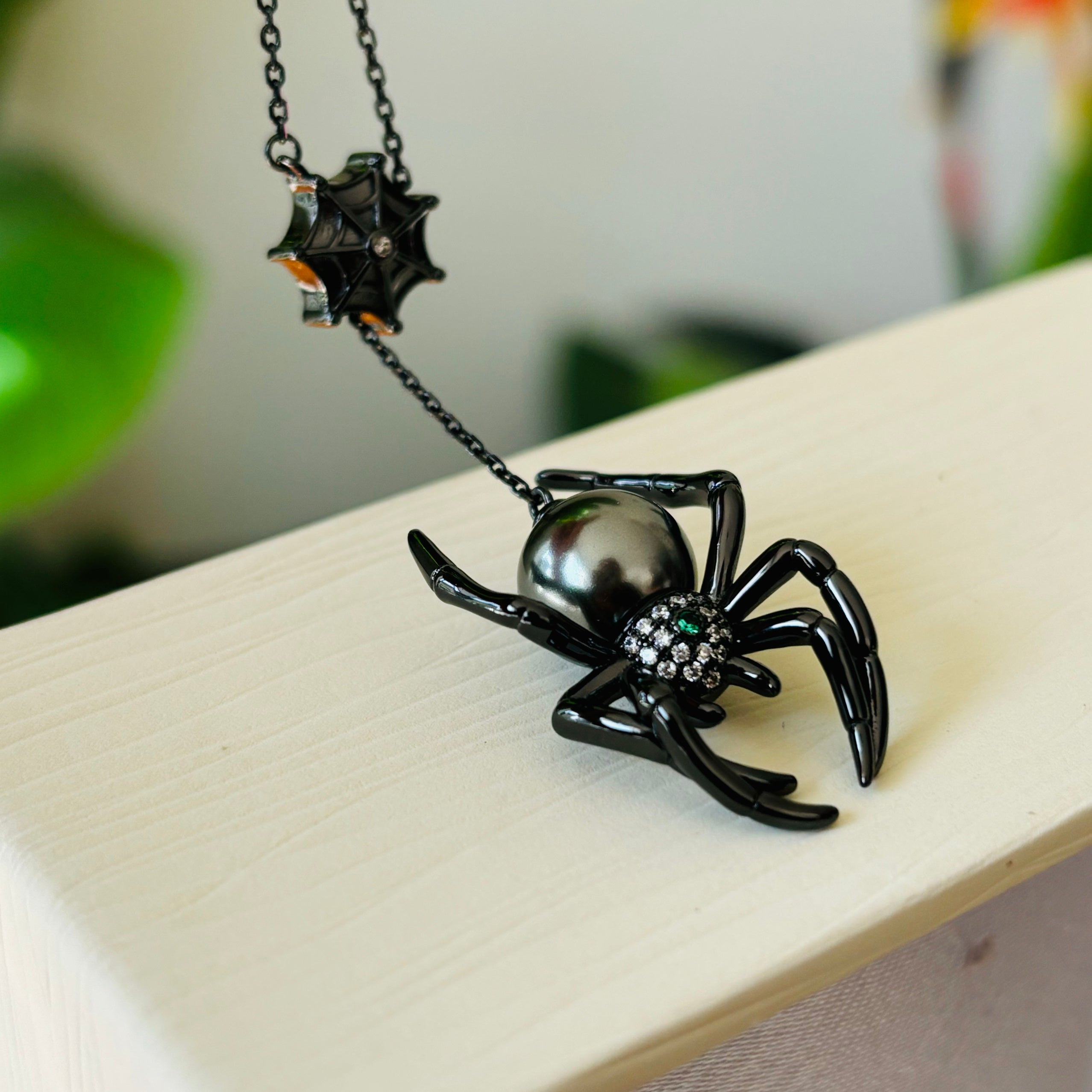 Spider Web Tahitian Pearl Necklace