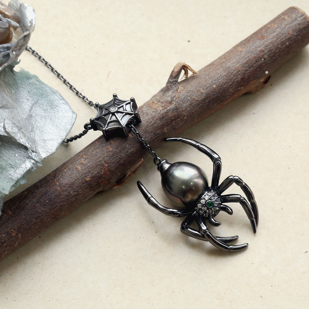 Spider Web Tahitian Pearl Necklace