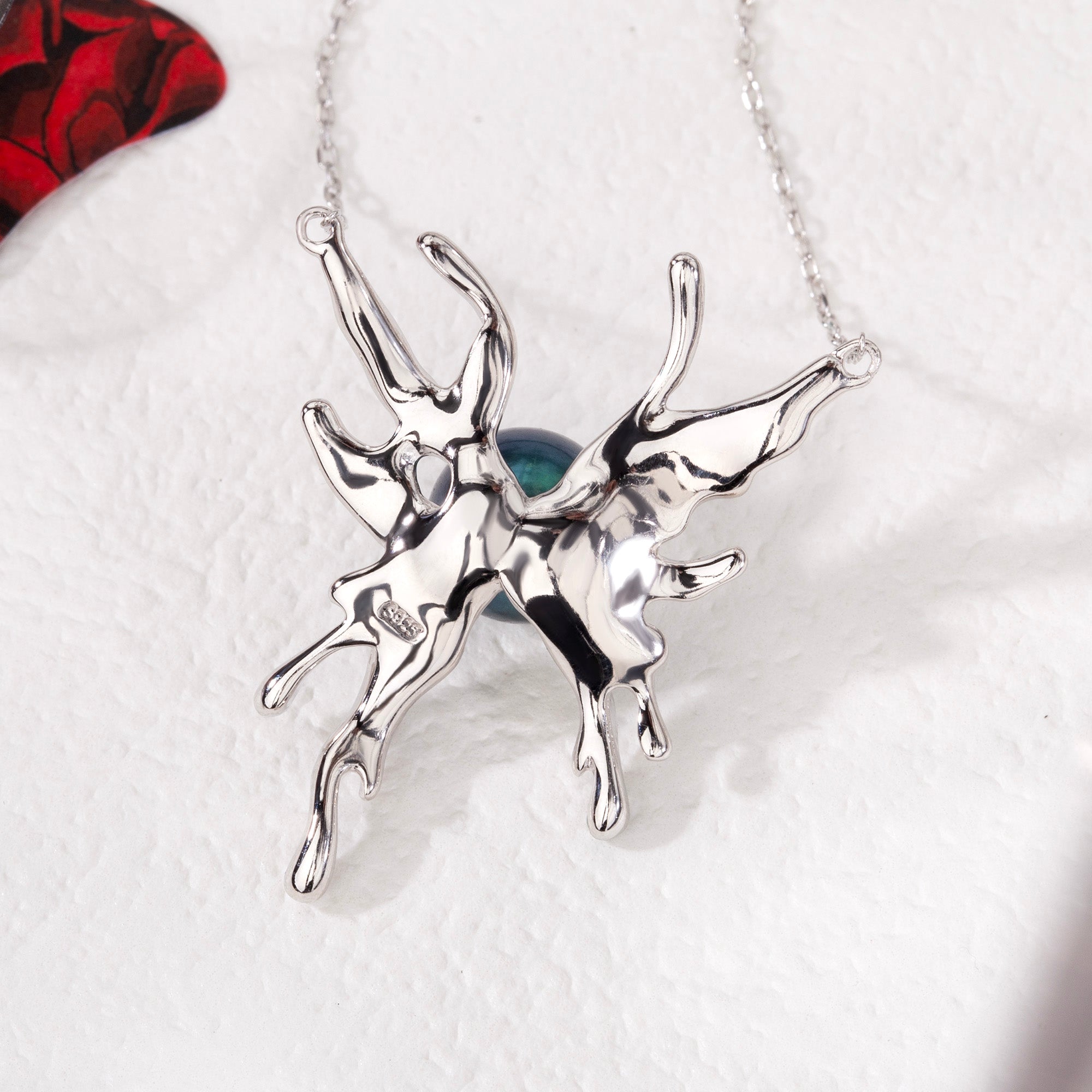 Tahitian Pearl Butterfly Wing Necklace