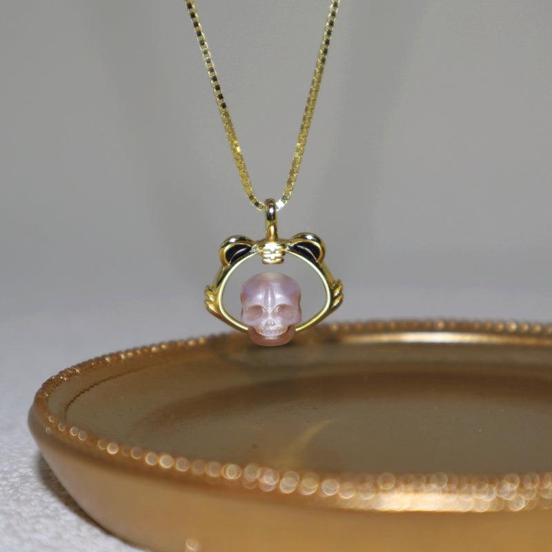 Belle Juri Tiger Pearl Skull Necklace