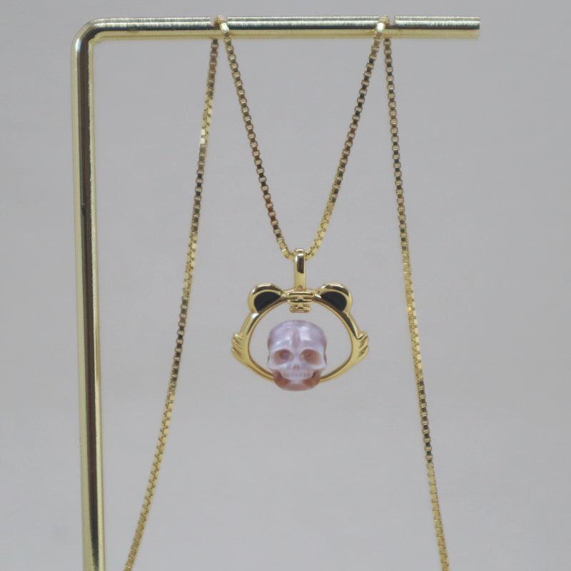 Belle Juri Tiger Pearl Skull Necklace