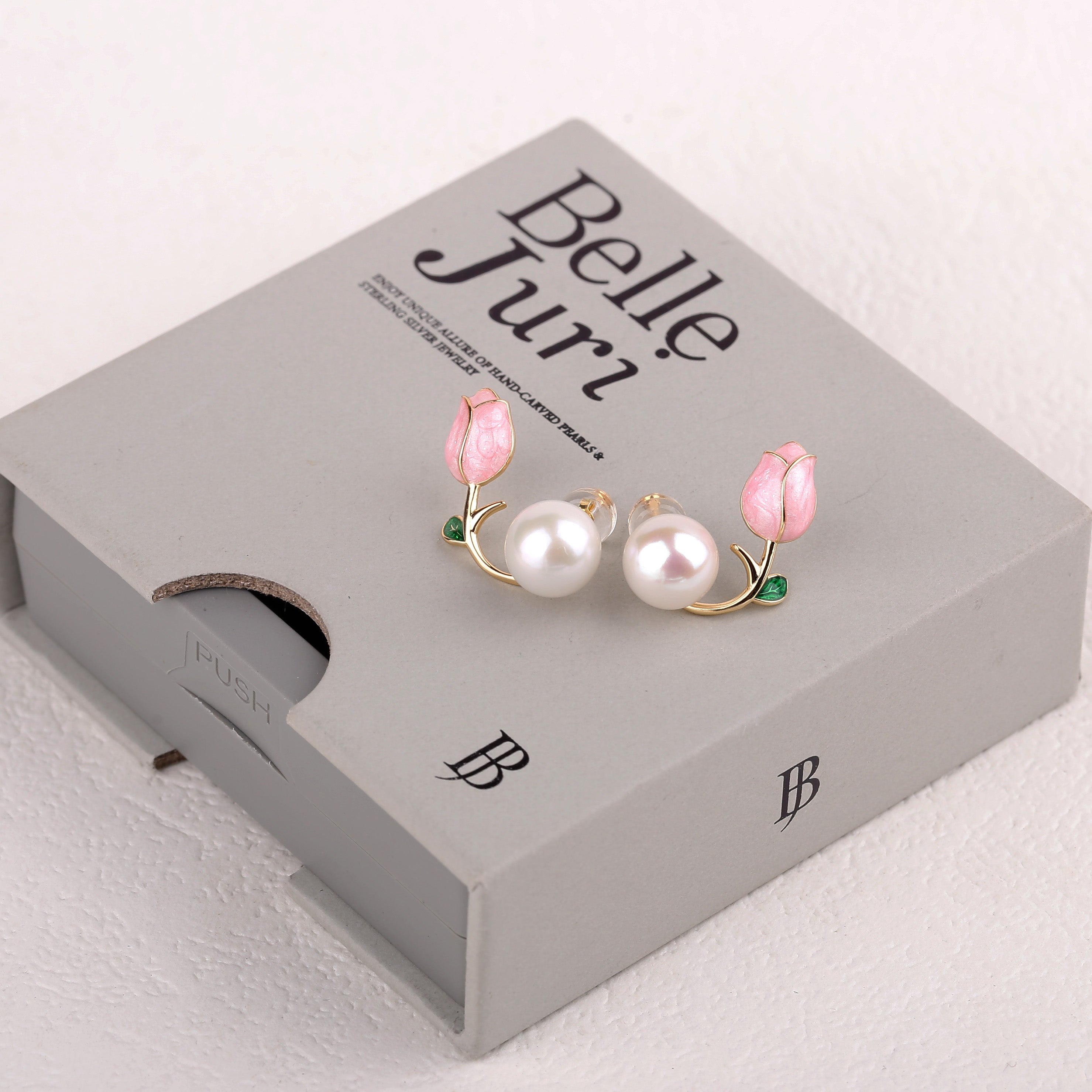 Tulip Pearl Stud Earrings