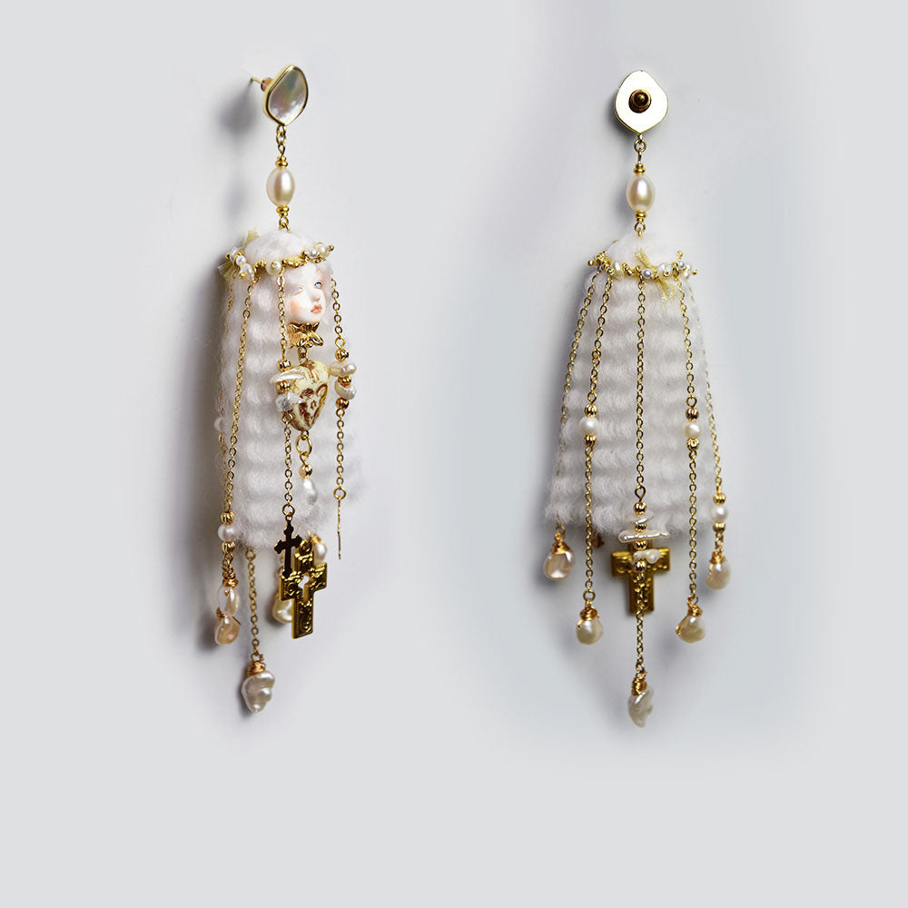 Vintage Handcrafted Cosette Doll Earrings