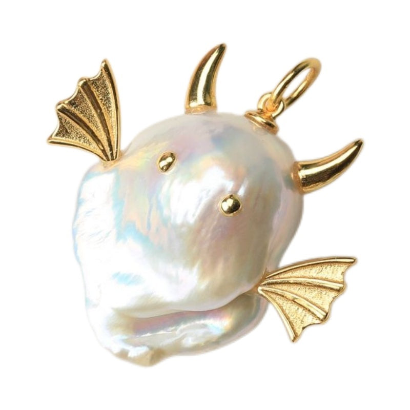 Whimsical Baroque Pearl Monster Pendant