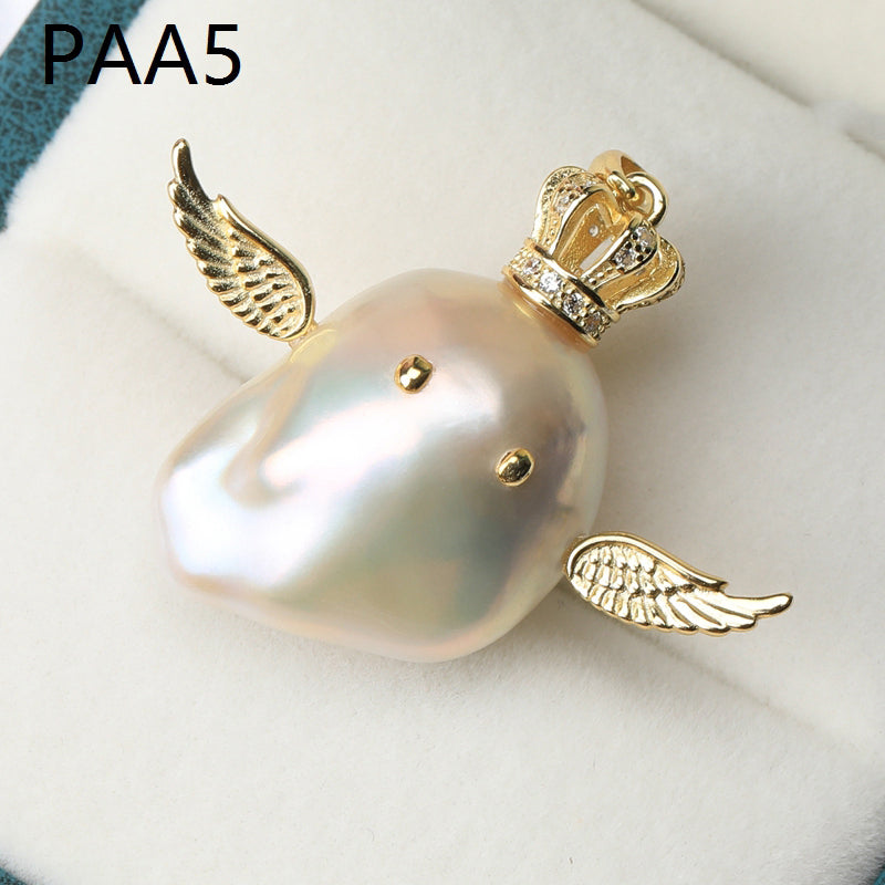 Whimsical Baroque Pearl Monster Pendant