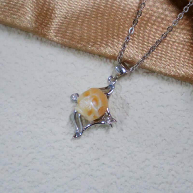 Belle Juri 12 Zodiac Signs Sagittarius Pearl Skull Necklace