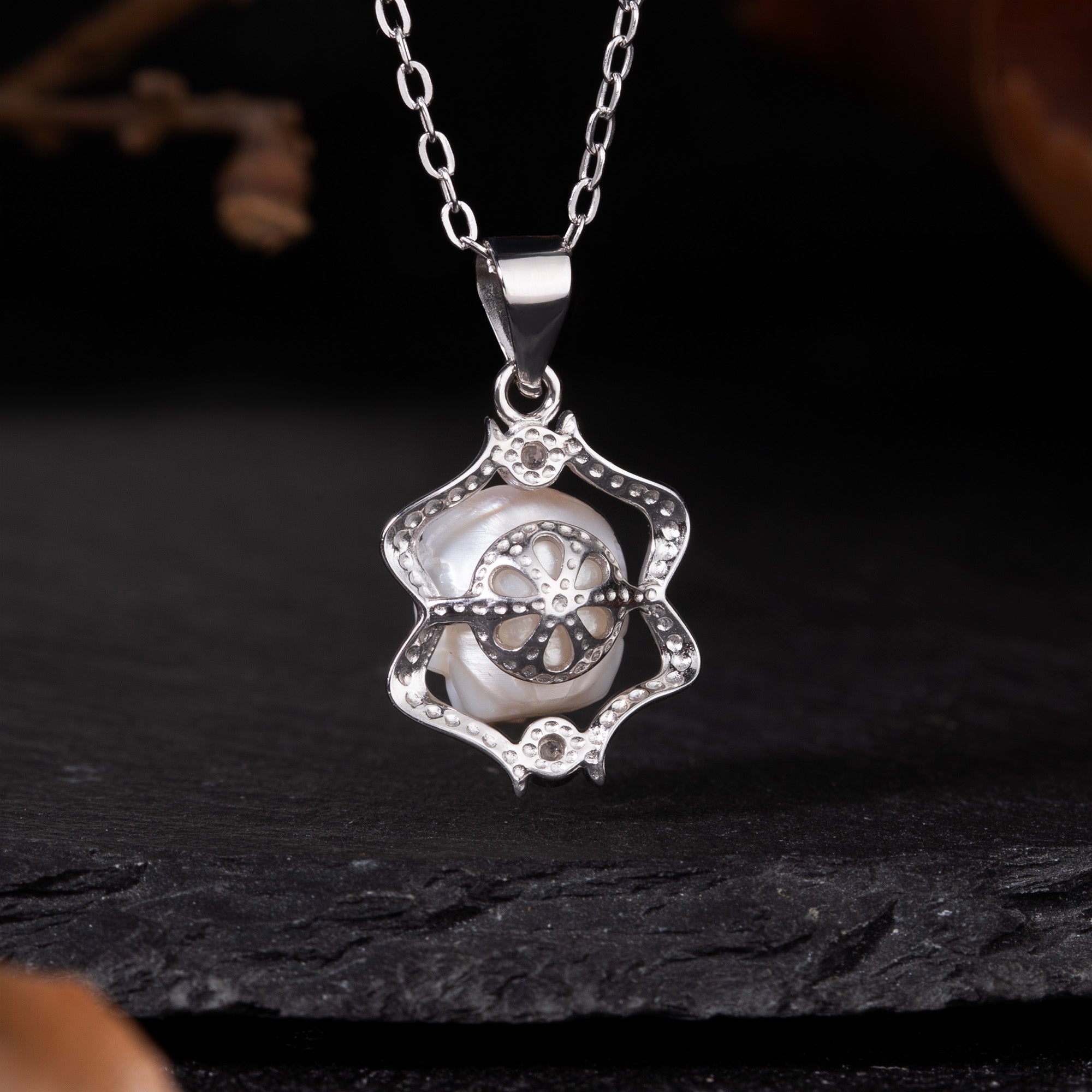 12 Zodiac Signs Astrology Pearl Skull Gemini Necklace