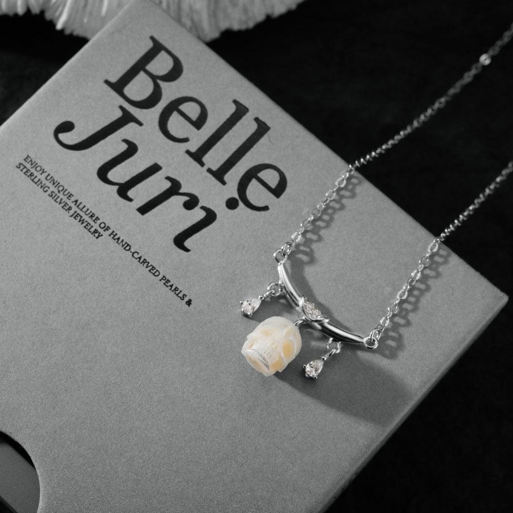 12 Zodiac Signs Libra Pearl Skull Necklace-Belle Juri