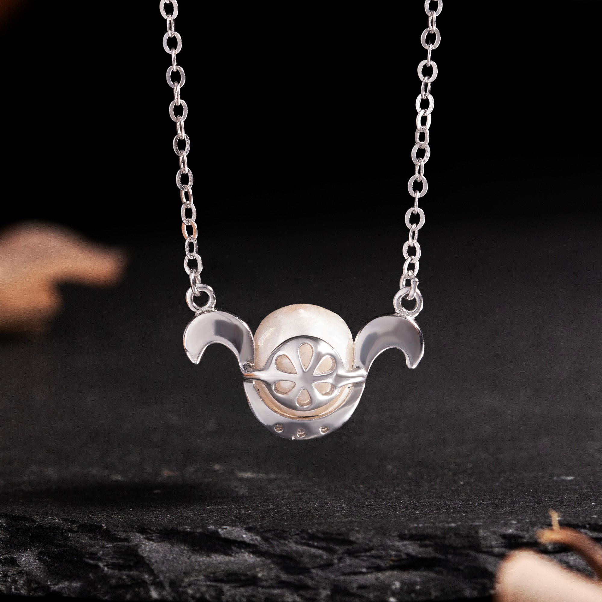 12 Zodiac Signs The Aries Pearl Skull Necklace