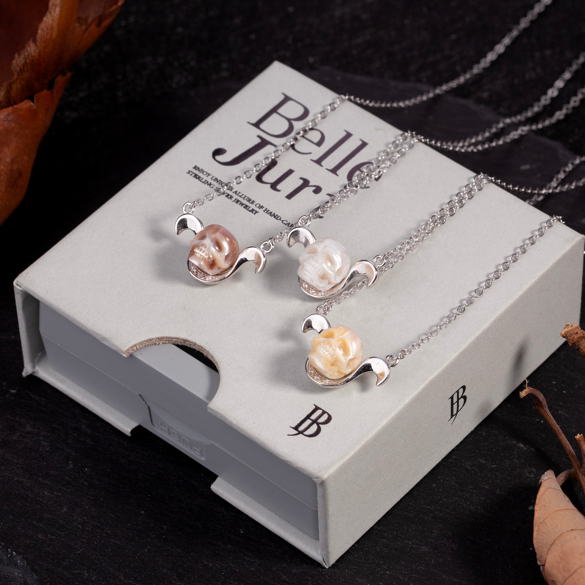 12 Zodiac Signs The Aries Pearl Skull Necklace