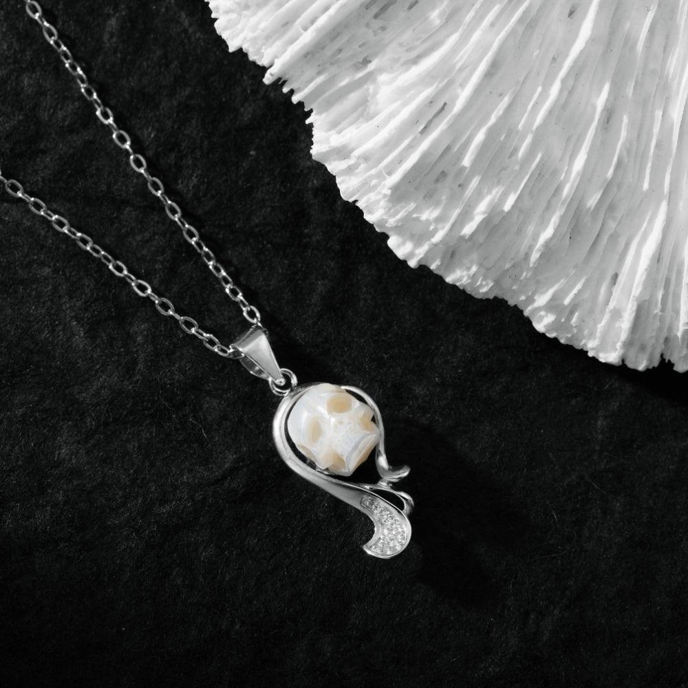 12 Zodiac Signs Virgo Pearl Skull Necklace-Belle Juri