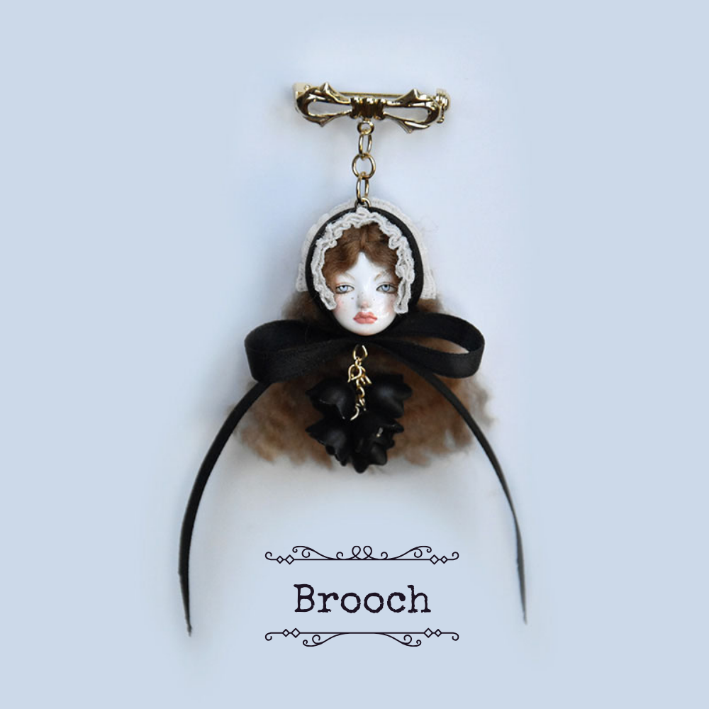 Artisan Crafted Dark Lolita Fashion Doll Earrings