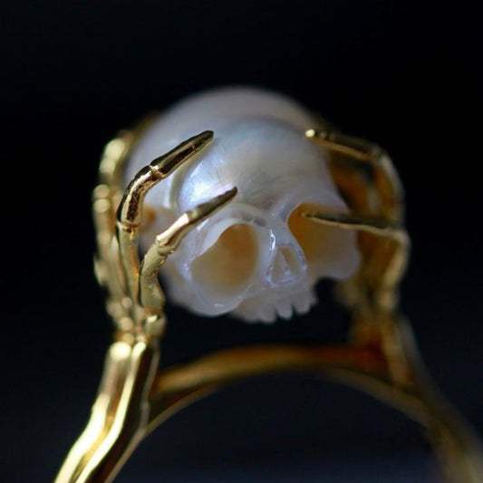 Belle Juri Be A Thinker Pearl Cranium Ring