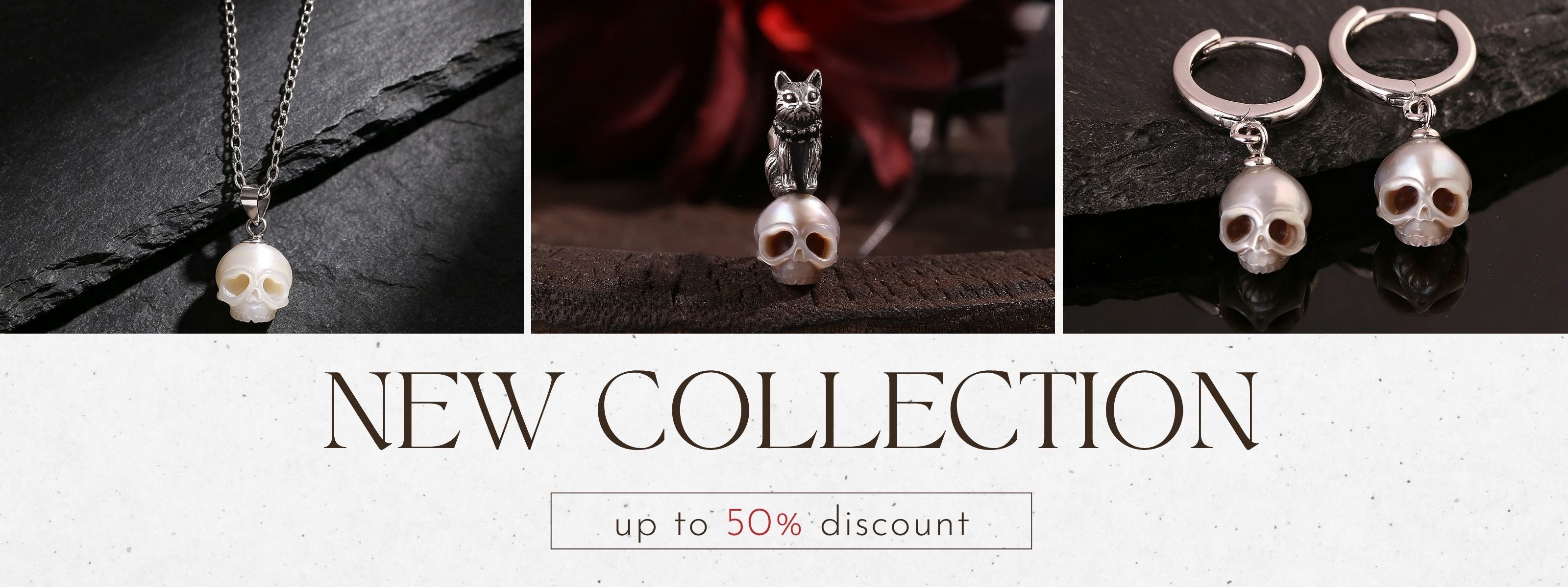 Carved Natural Pearl Skull Jewelry by BelleJuri