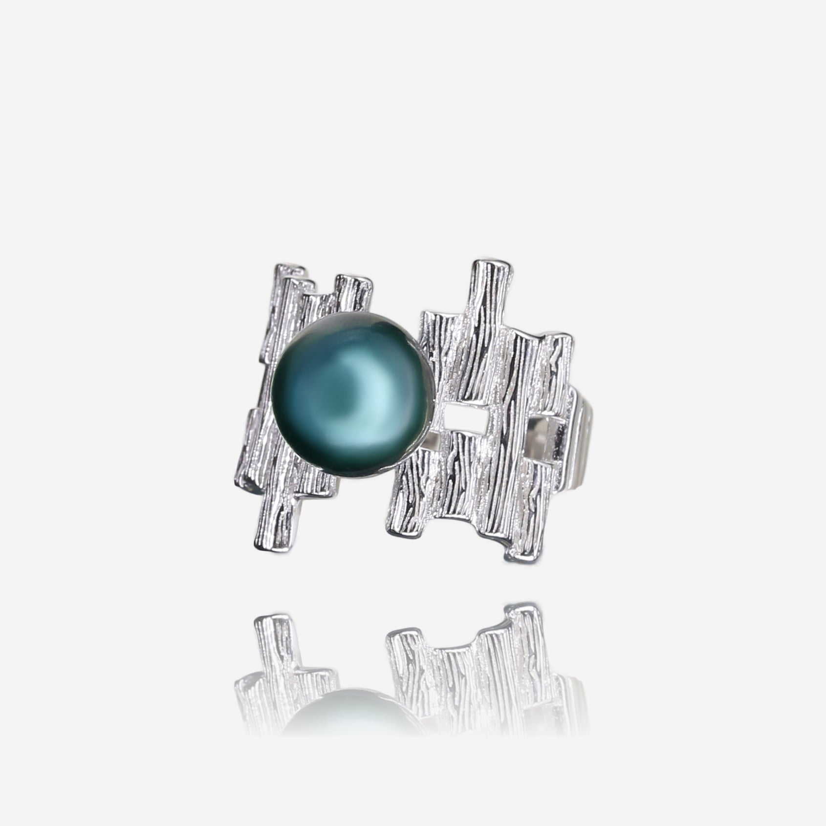 Black Tahitian Pearl Branch Ring