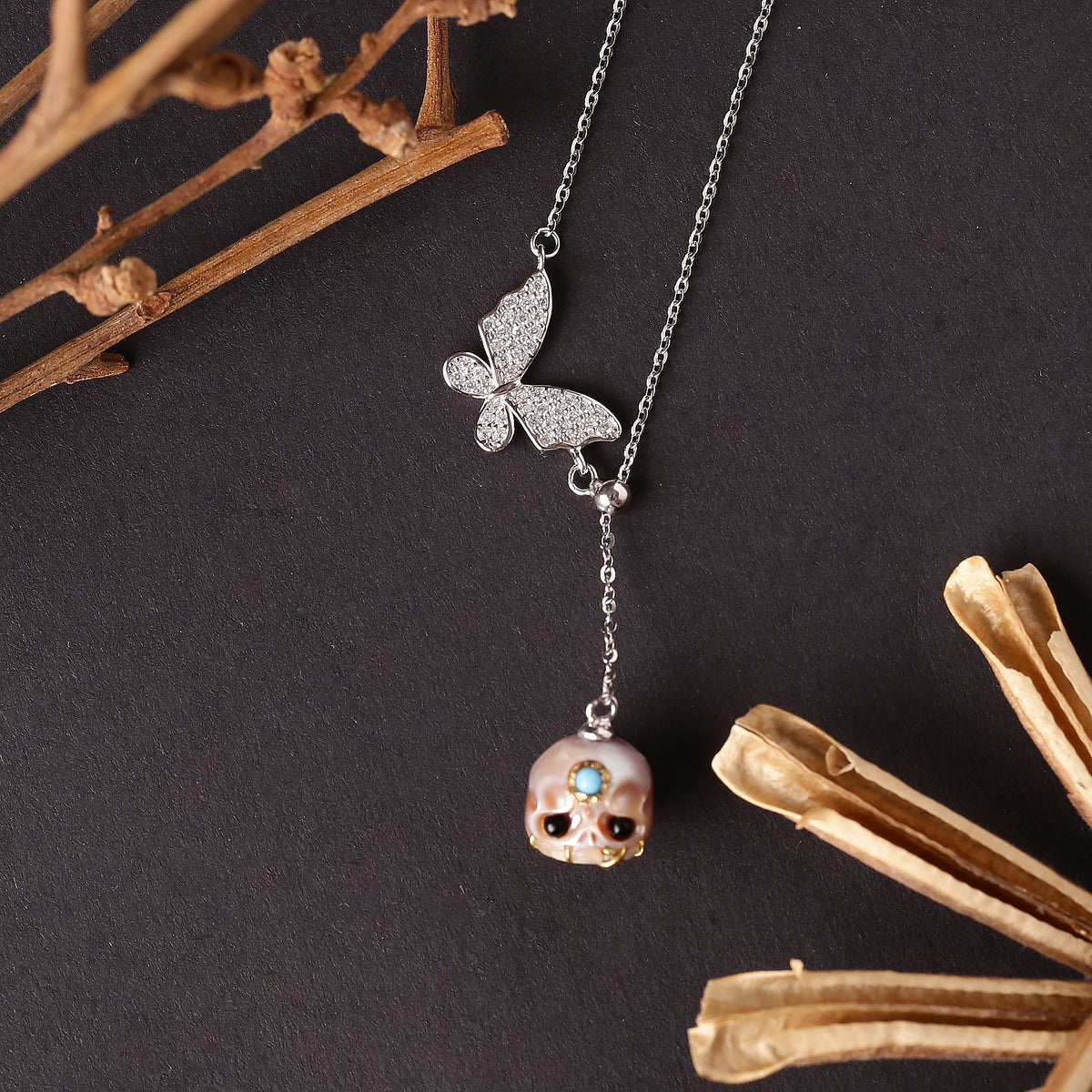 Collana del cranio perla del digata albero di Natale