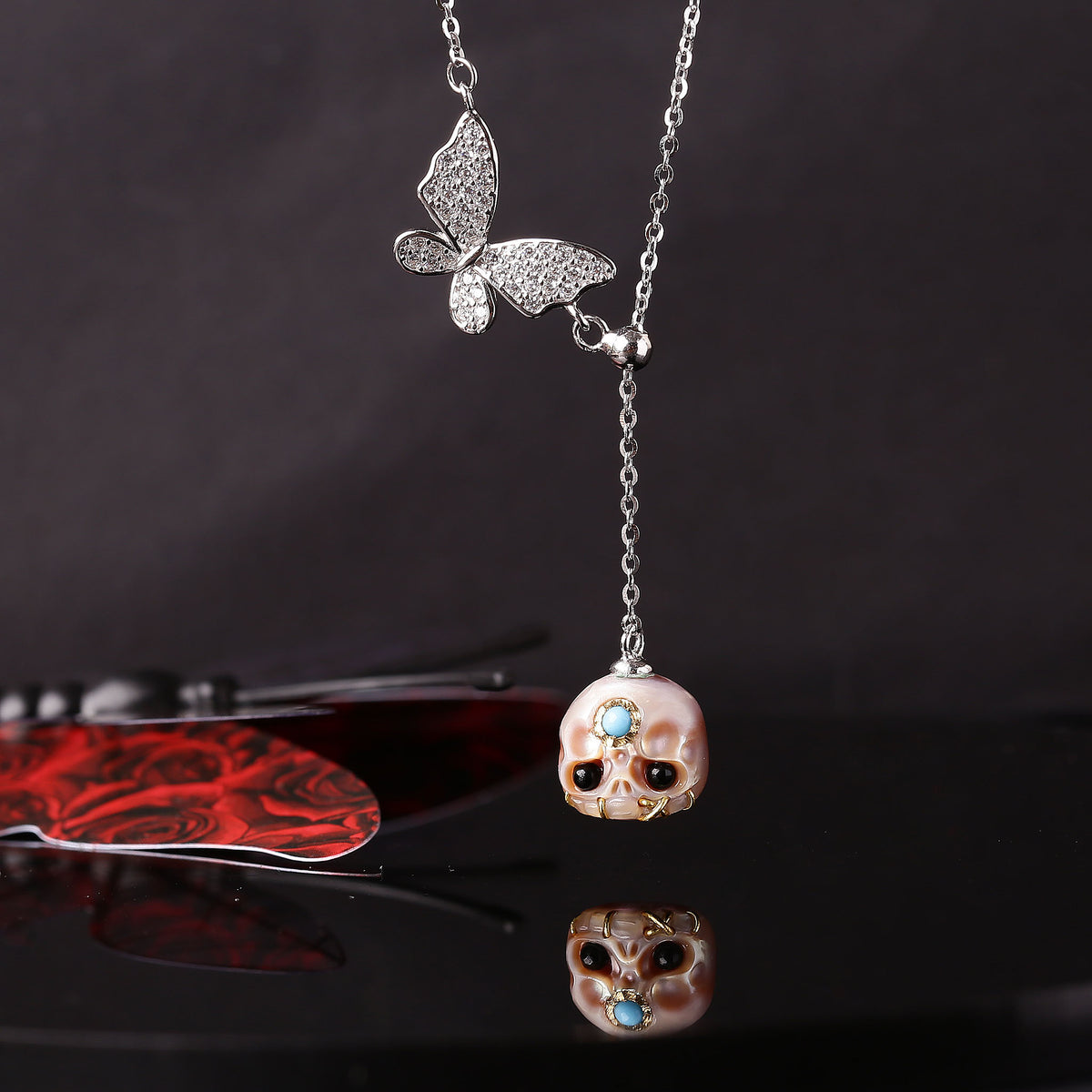 Collana del cranio perla del digata albero di Natale