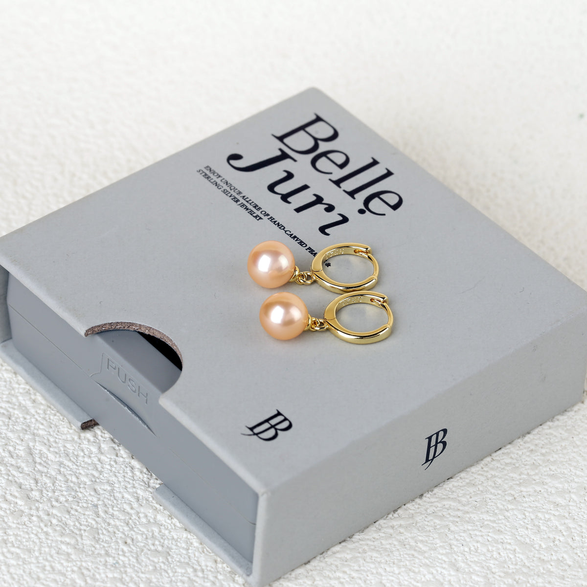 Classic Round Pearl Drop Huggie Hoop Earrings