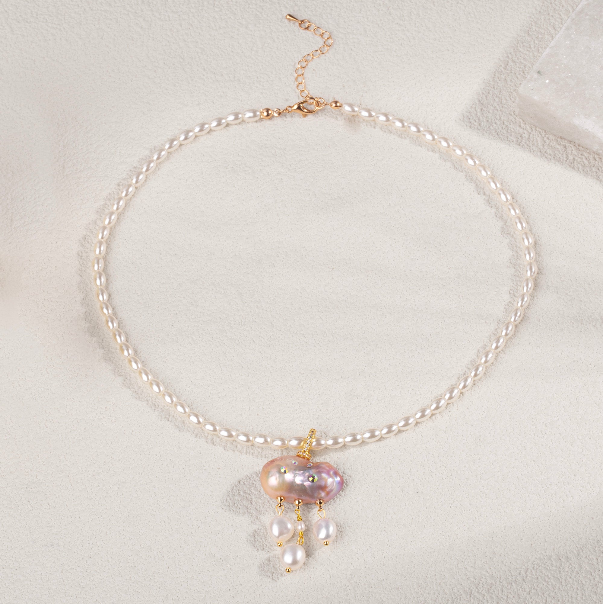Cloud-Inspired Baroque Pearl Necklace