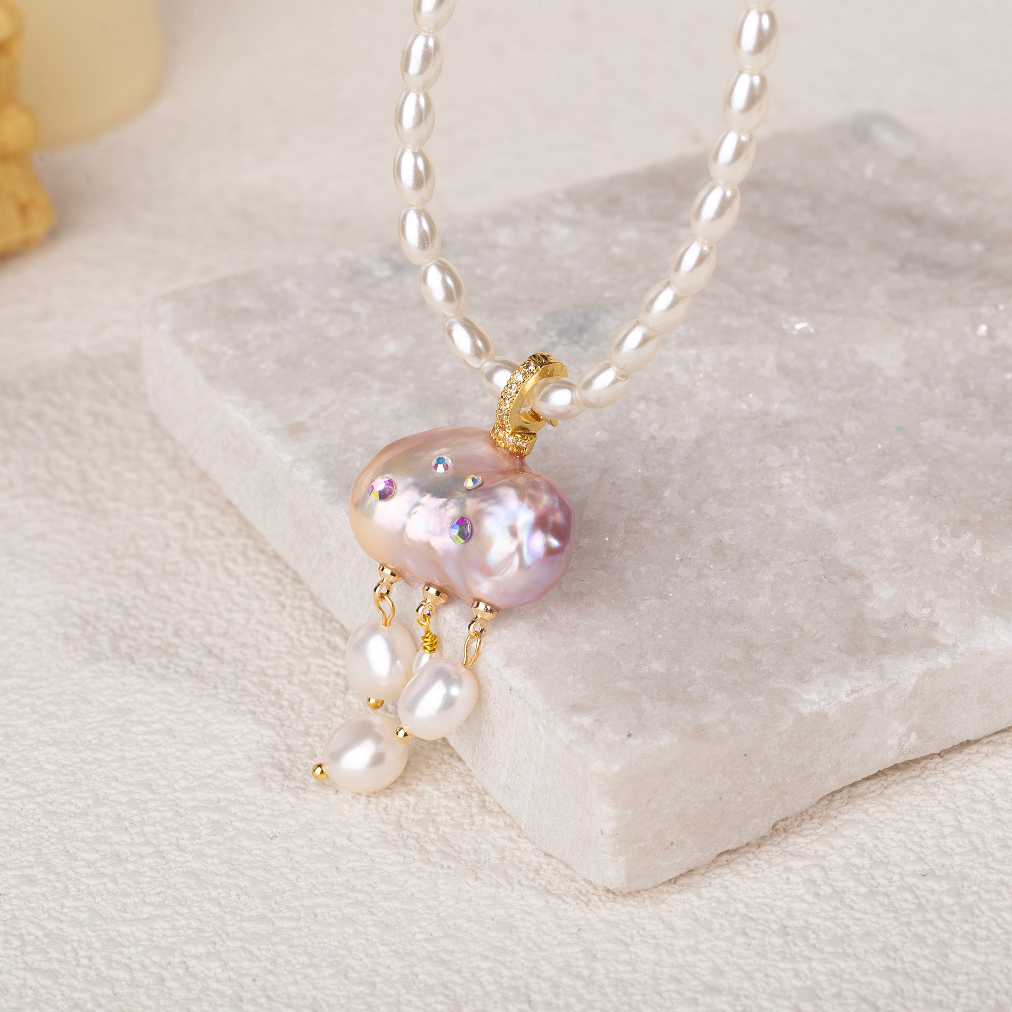 Cloud-Inspired Baroque Pearl Necklace