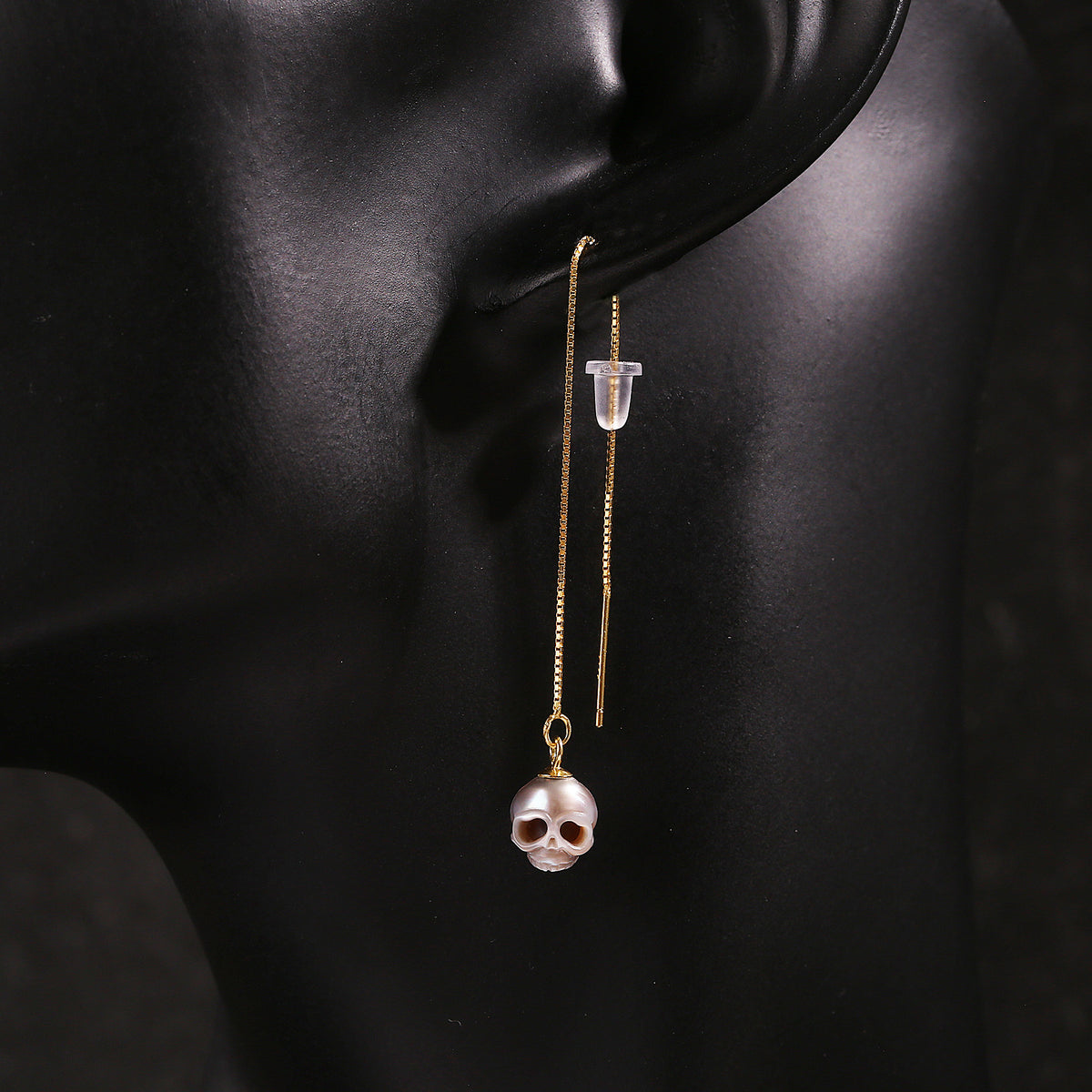 Punk Skeleton Hand Pearl Skull Clegging Orecchini