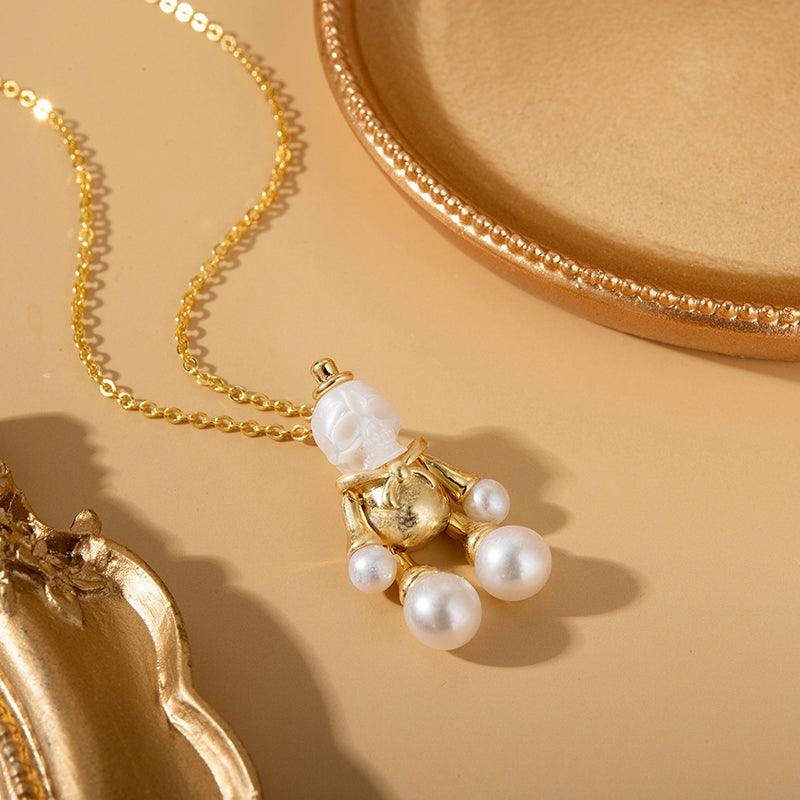 Doll Pearl Skull Necklace - Belle Juri