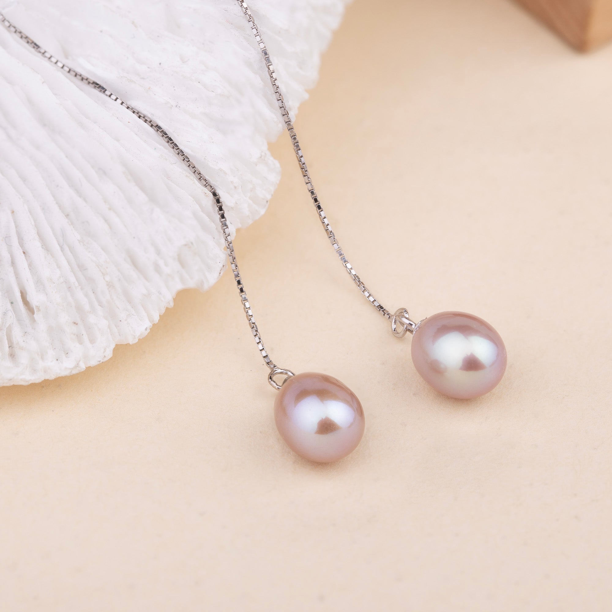 Ethereal Pearl Ear Threader Earrings