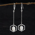 Pendientes geométricos de caída de cráneo de perla hexagonal