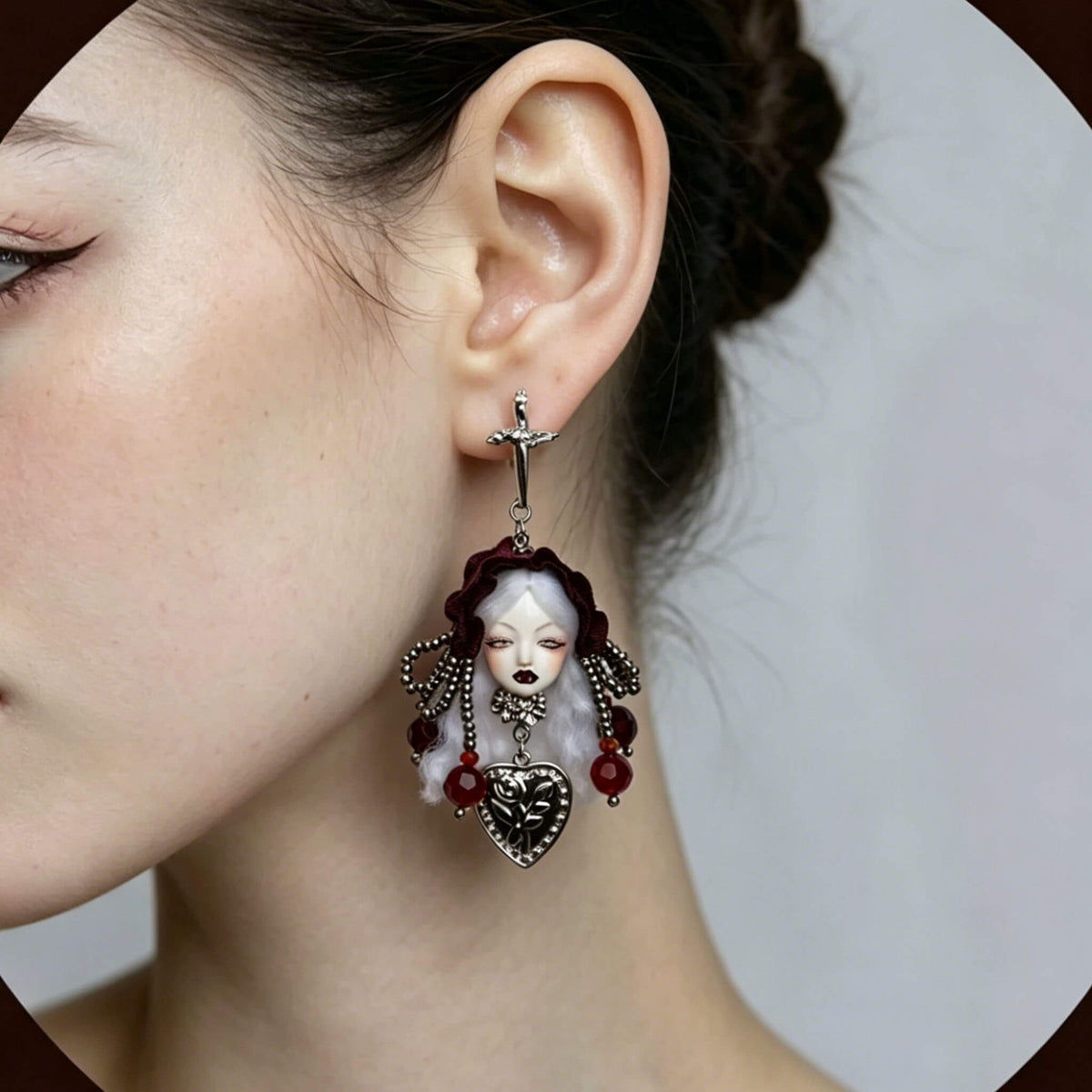 Pendientes de princesa de vampiro artesanía de estilo gótico