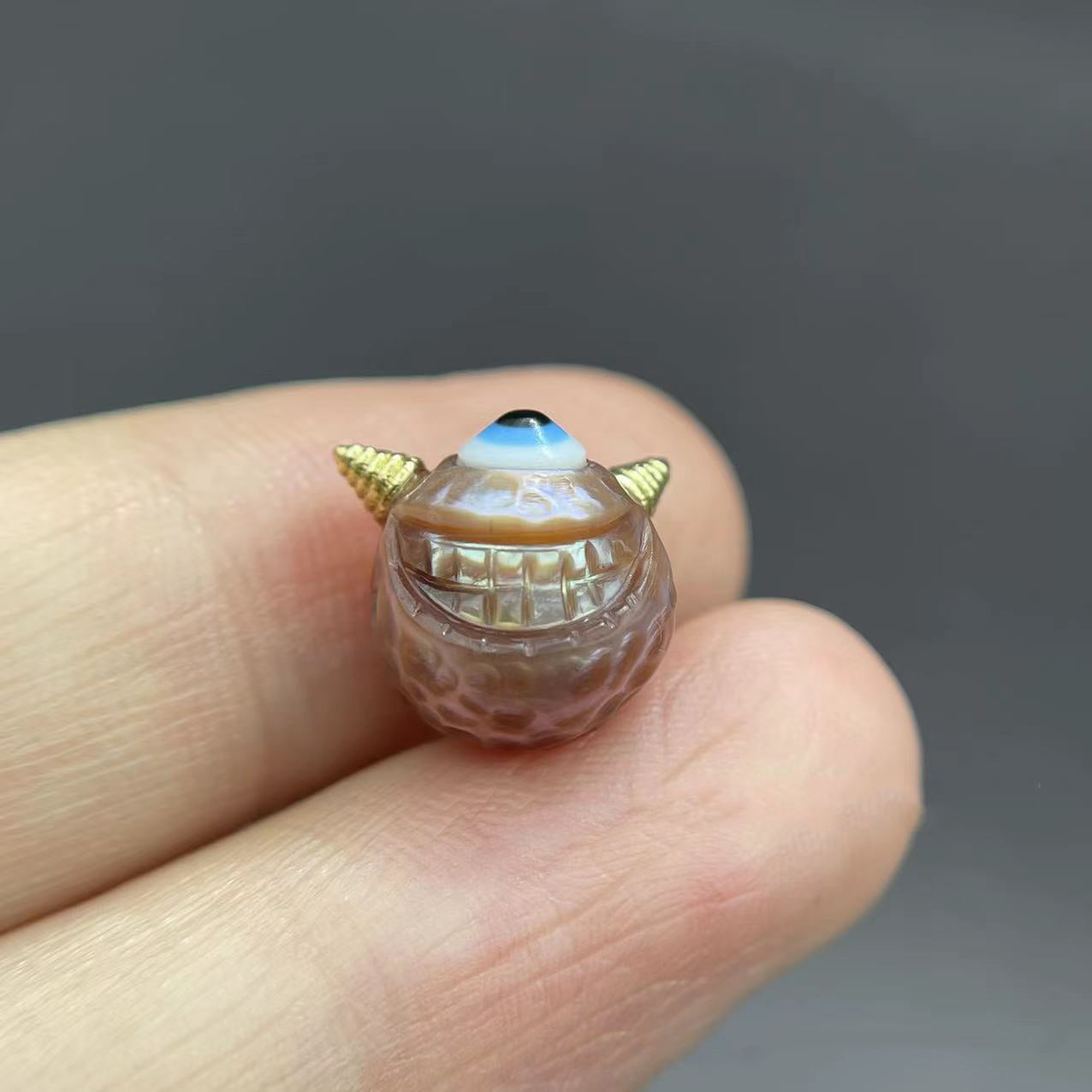 Hand Carved Monster Pearl Bead