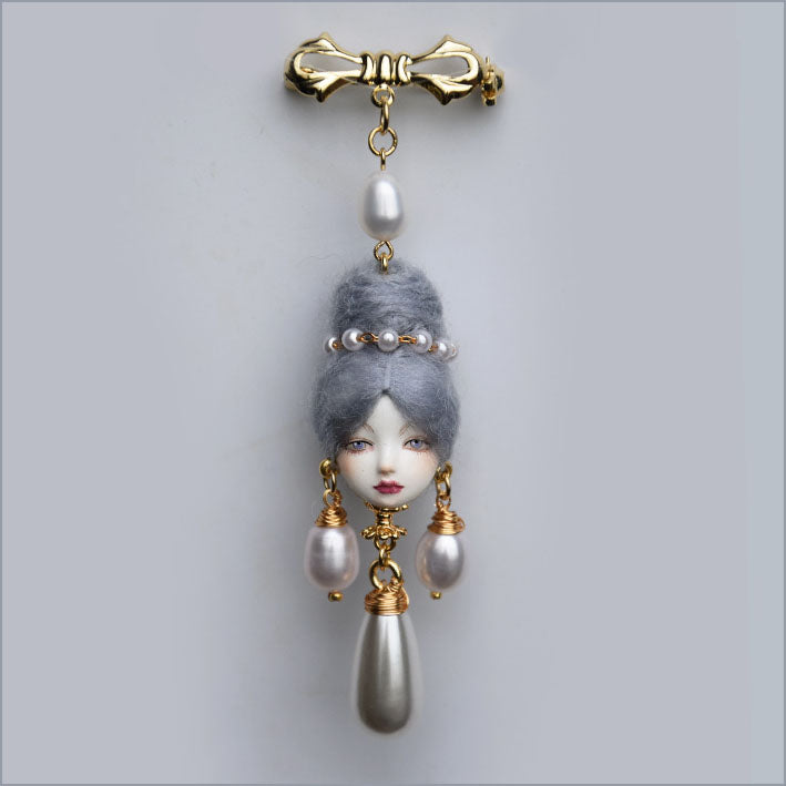 Handcrafted Baroque Doll Pearl Earrings