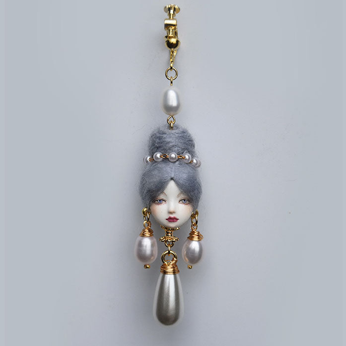 Handcrafted Baroque Doll Pearl Earrings