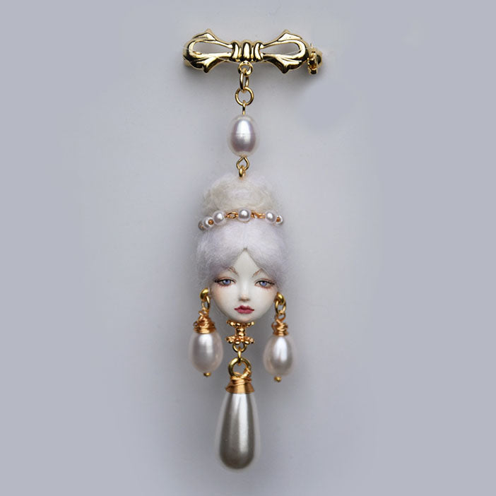 Handcrafted Baroque Doll Pearl Earrings