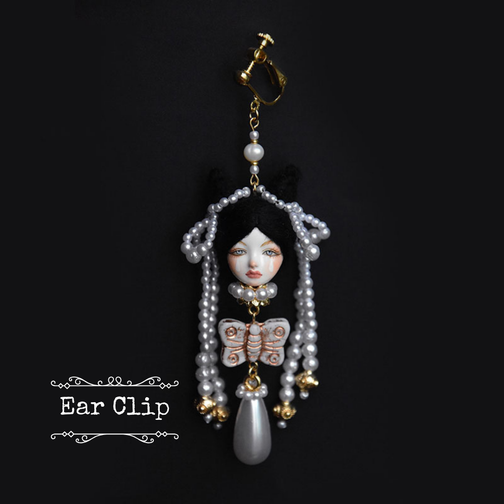 Handcrafted Clay Alice Doll Earrings