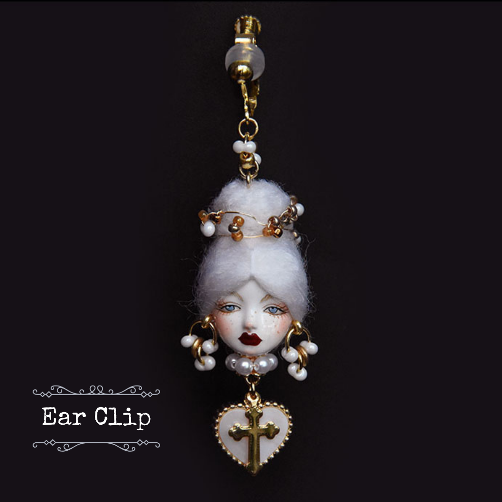 Handcrafted Clay Baroque Doll Earrings