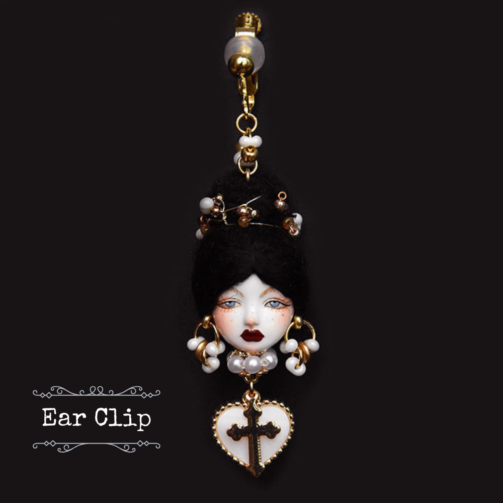 Handcrafted Clay Baroque Doll Earrings