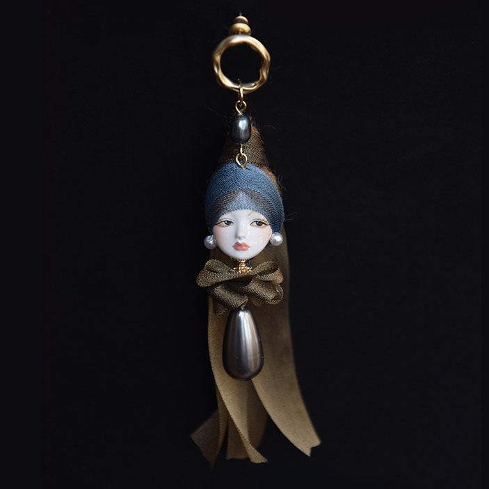 Handcrafted Clay “The Girl with a Pearl Earring”Earrings