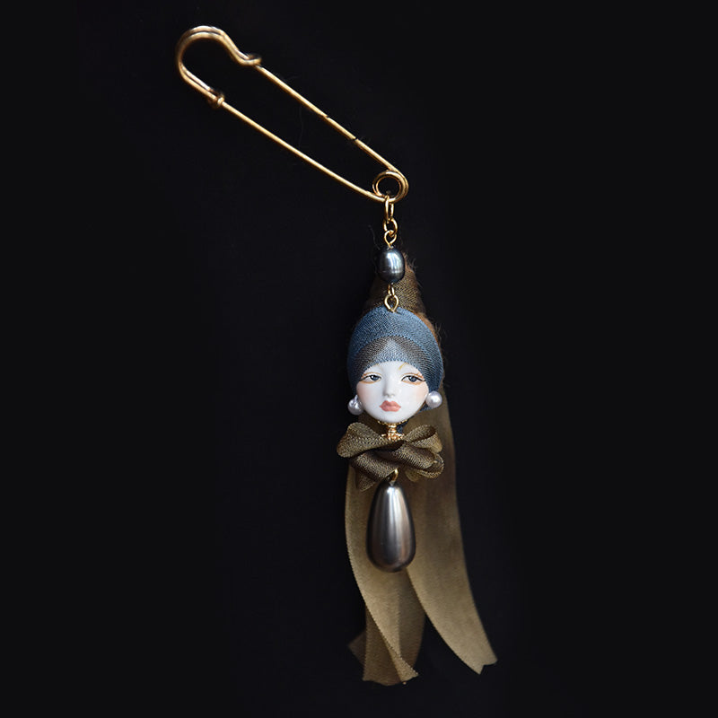 Handcrafted Clay “The Girl with a Pearl Earring”Earrings