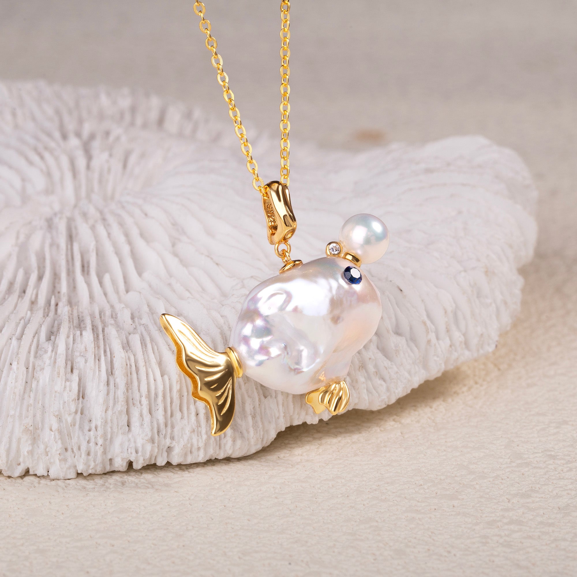 Handcrafted Whale Baroque Pearl Necklace