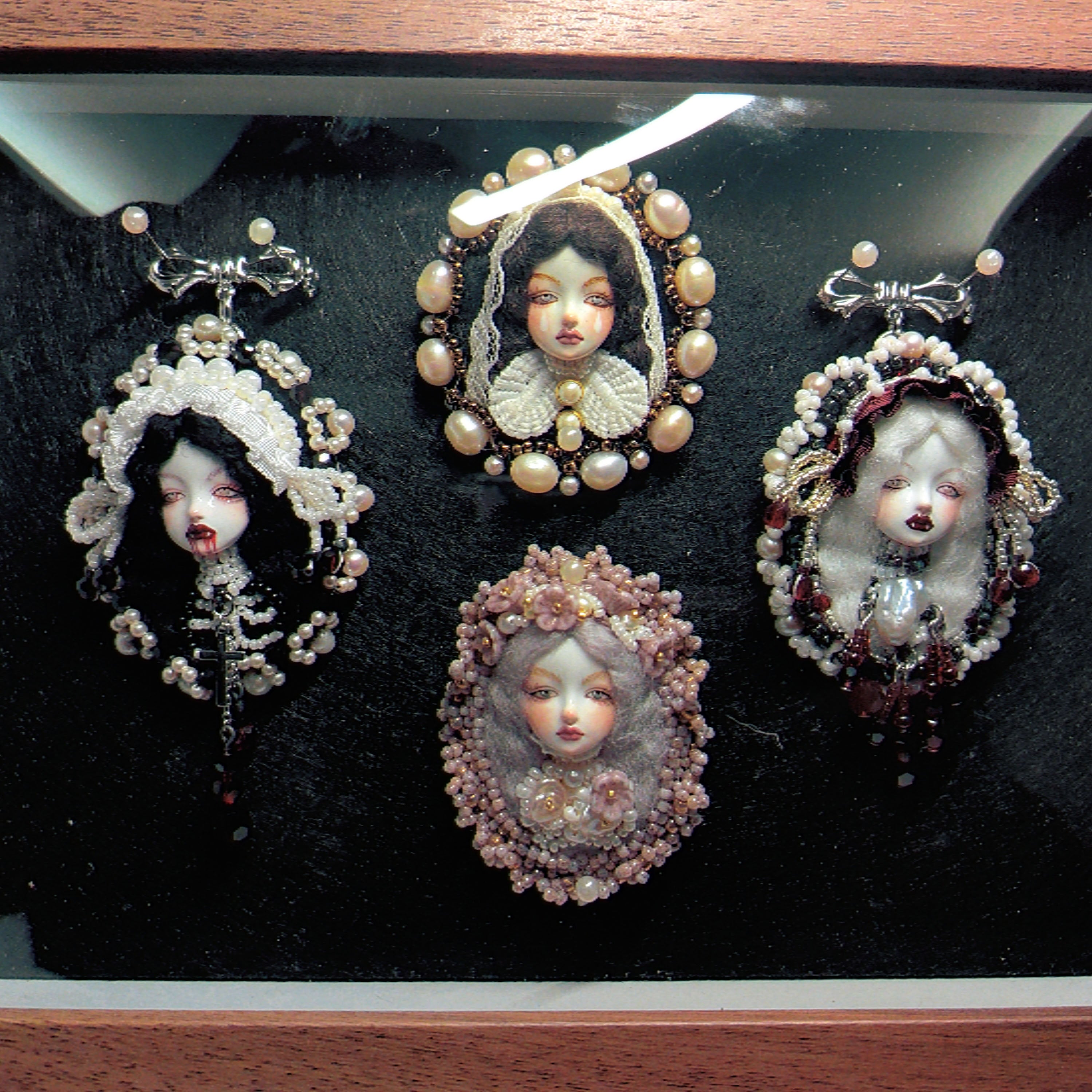 Handmade Antique-Inspired Royal Court Doll Brooch