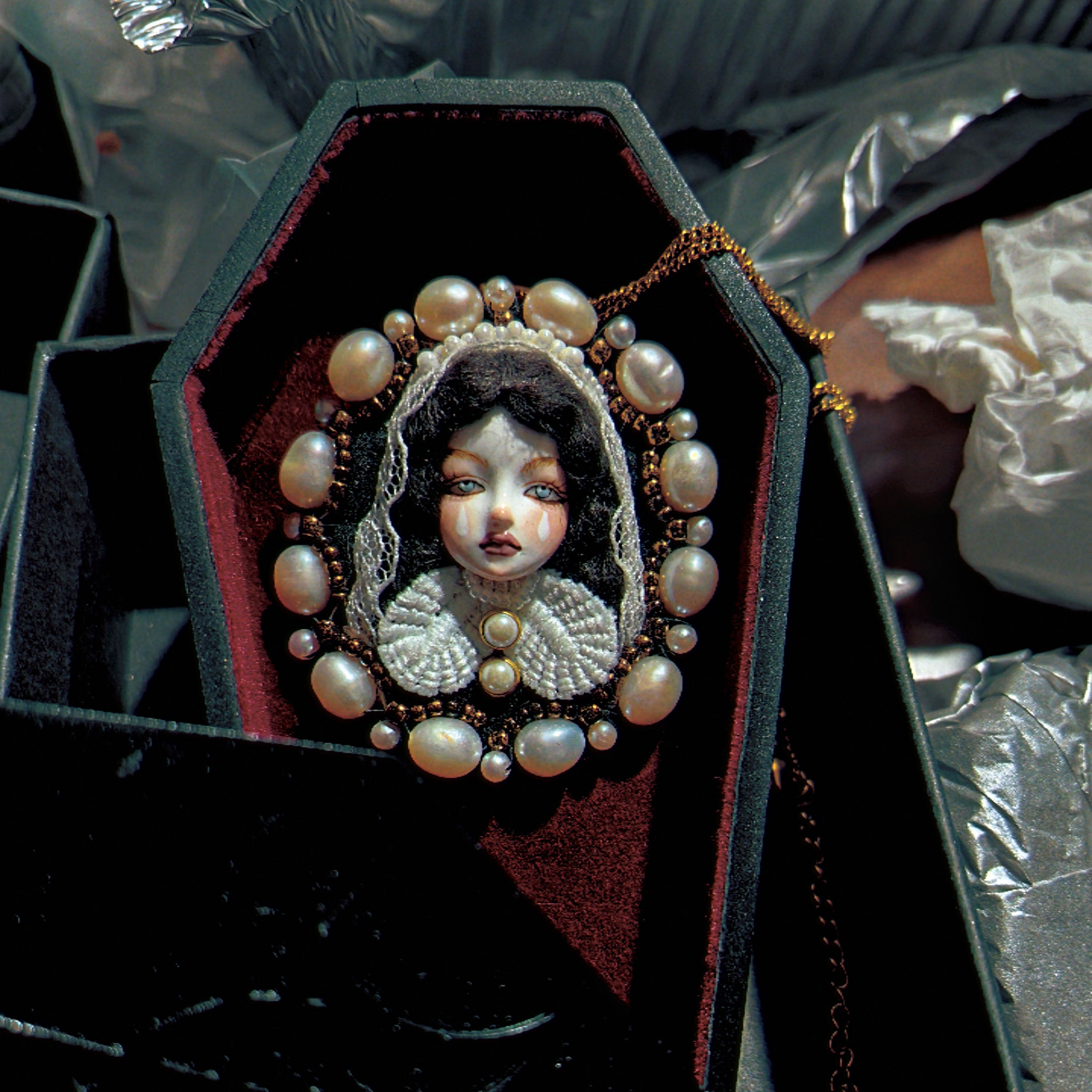 Handmade Antique-Inspired Royal Court Doll Brooch