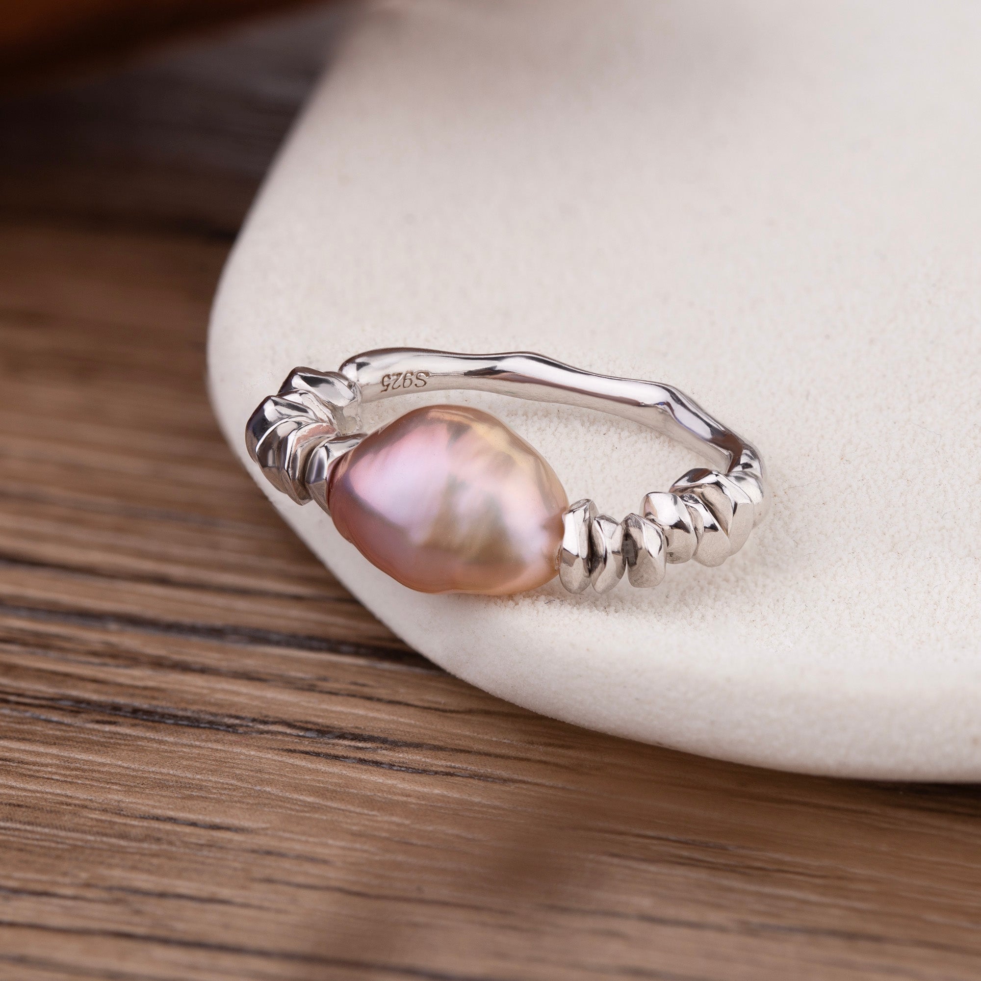 Handmade Baroque Keshi Pearl Ring